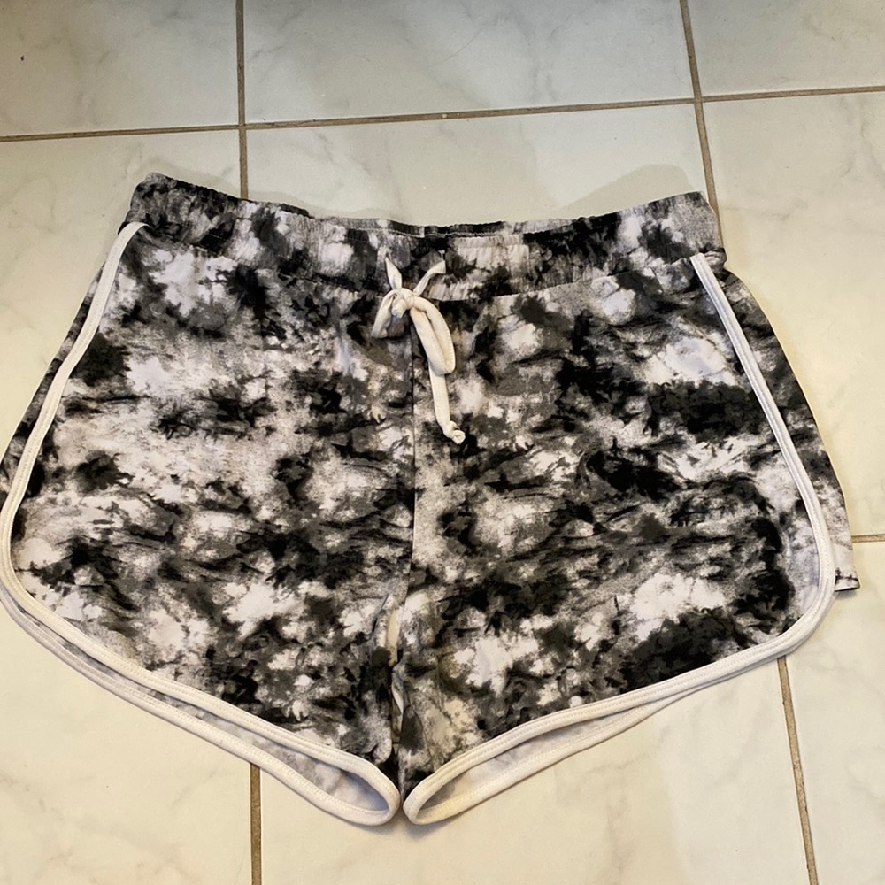 Black and white sleep shorts